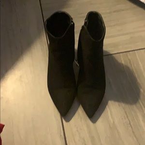 Black suede dress booties